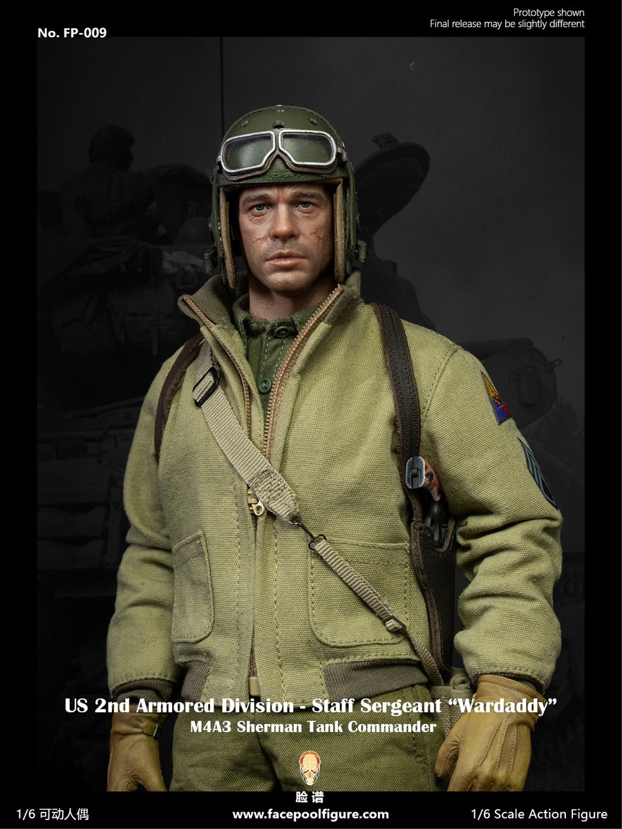Pre-Order! Facepool FP009A 1/6 Fury Wardaddy Brad Pitt Figure Toy tank world war