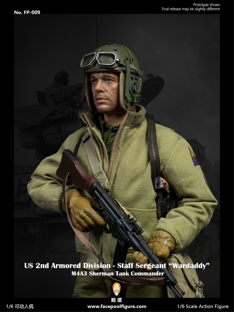 Pre-Order! Facepool FP009A 1/6 Fury Wardaddy Brad Pitt Figure Toy tank world war