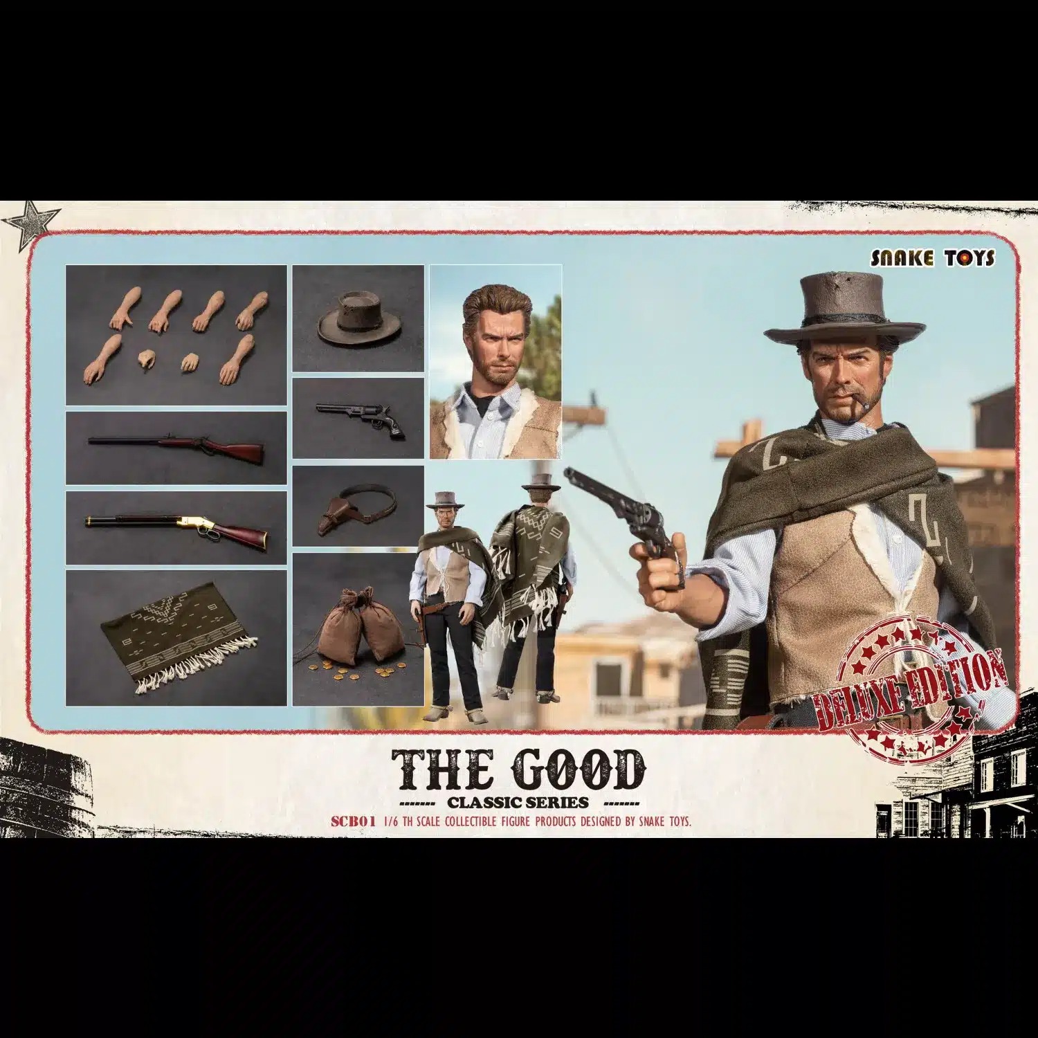 Restocking! SNAKE TOYS SCB01 1/6 THE GOOD Western Cowboy Clint Eastwood Deluxe