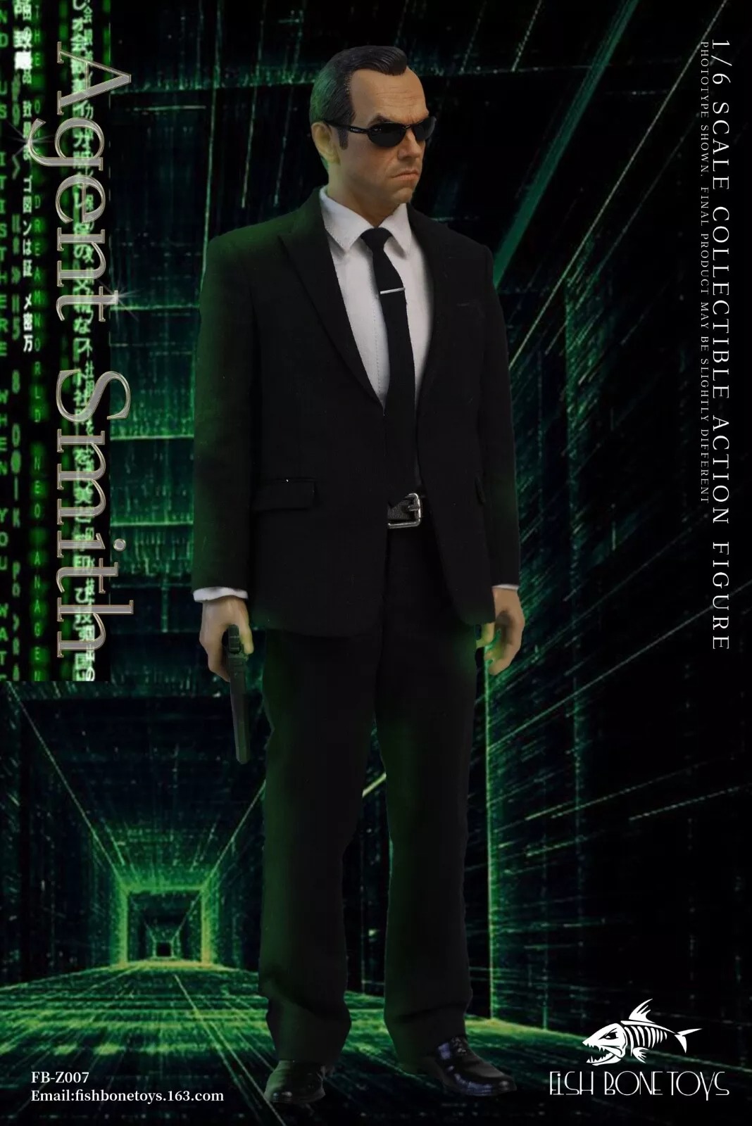 Fish Bone Toys FB-Z007 Agent Smith Matrix MIB 1/6 Figure