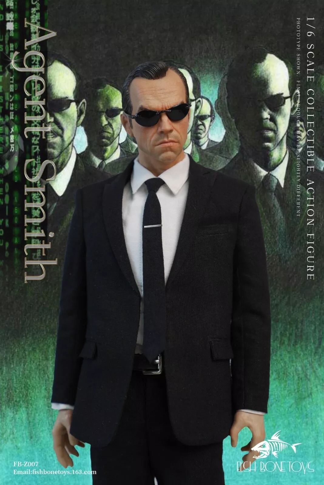 Fish Bone Toys FB-Z007 Agent Smith Matrix MIB 1/6 Figure