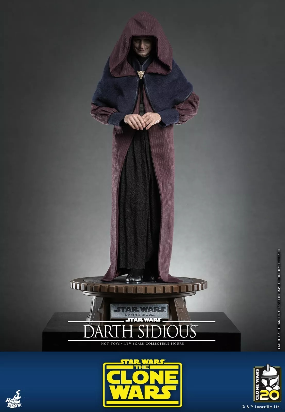 Hot Toys TMS102 Star Wars The Clone Wars Darth Sidious 1/6 Figure 