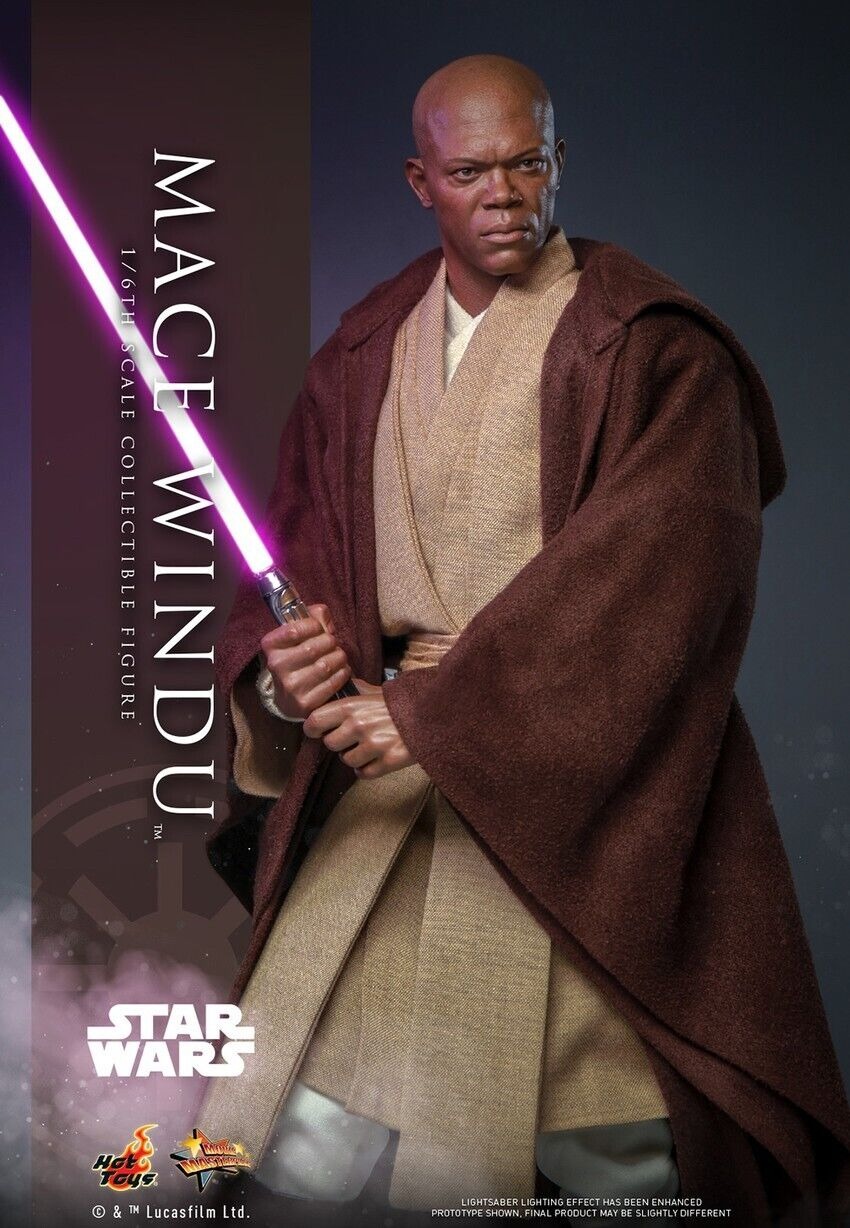 Hot Toys MMS681 Mace Windu Star Wars 2 Attack Of The Clones 1/6 Figure