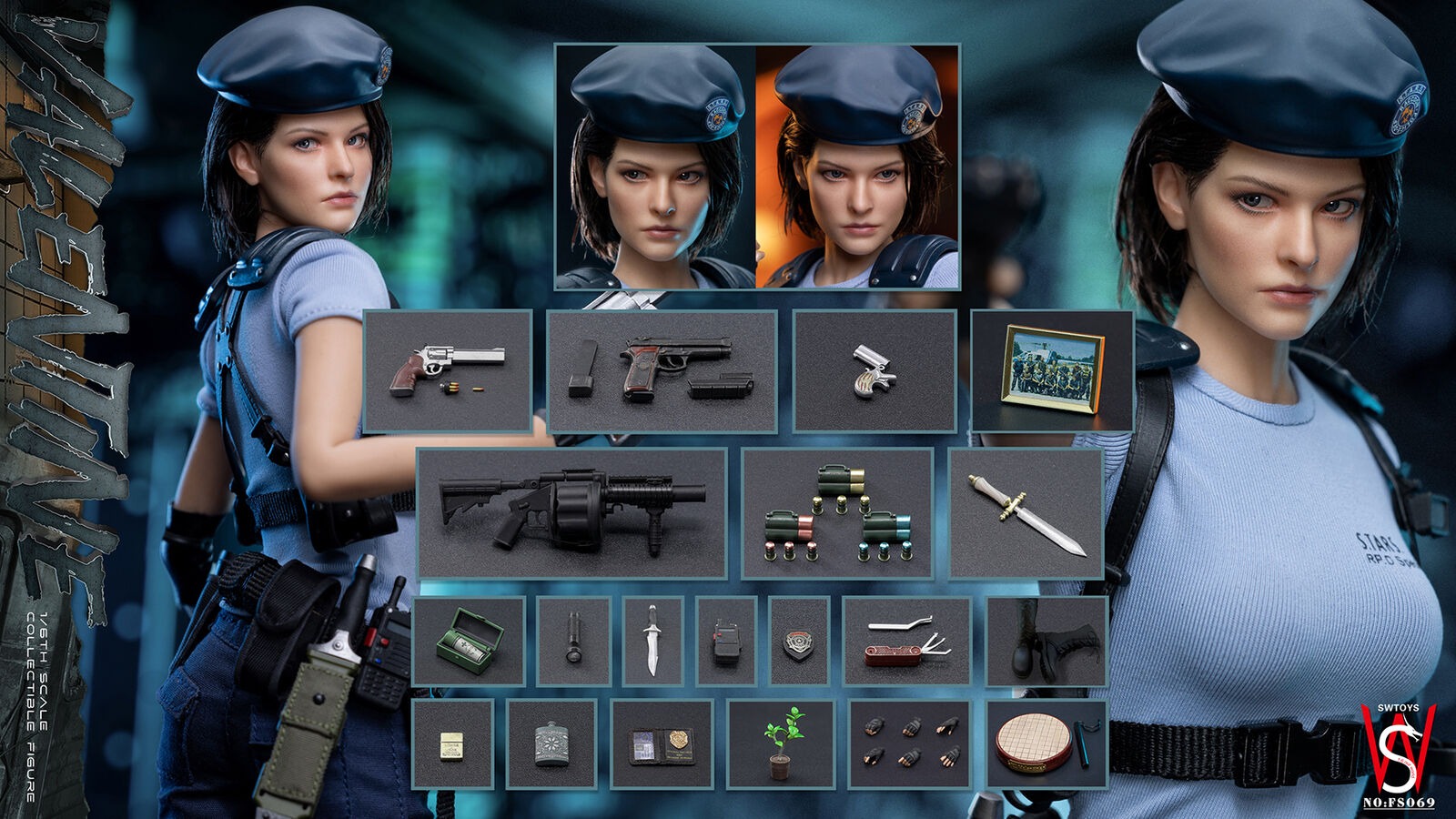 Pre-order! SWTOYS FS069 1/6 Jill Valentine Resident Evil Policewomen Figure Toy