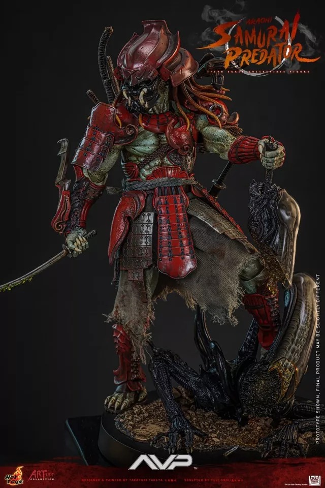 Pre-order! Hot Toys AC06 1/6 Alien vs. Predator Akaoni Samurai Predator Figure