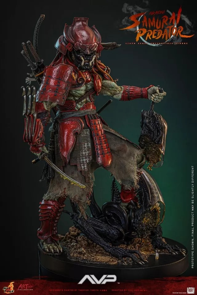 Pre-order! Hot Toys AC06 1/6 Alien vs. Predator Akaoni Samurai Predator Figure