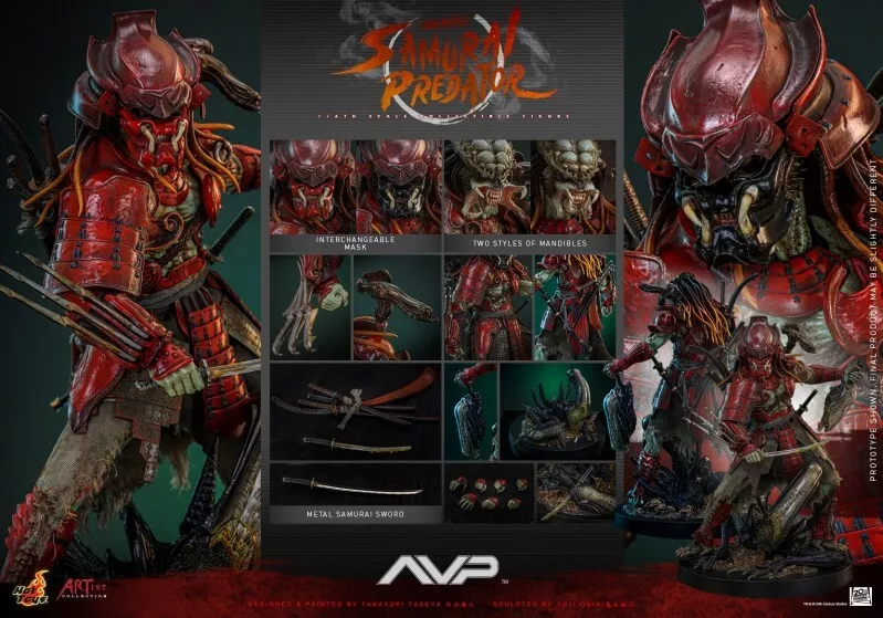 Pre-order! Hot Toys AC06 1/6 Alien vs. Predator Akaoni Samurai Predator Figure