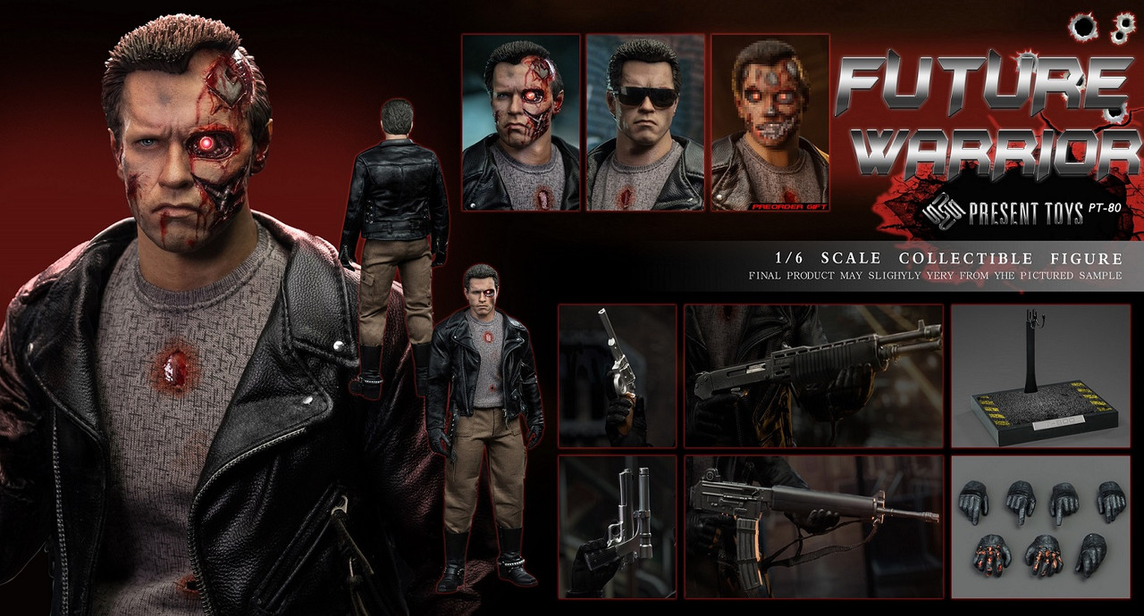 Pre-order! PRESENT TOYS PT-sp80 1/6 The Terminator T800 Arnold Figure
