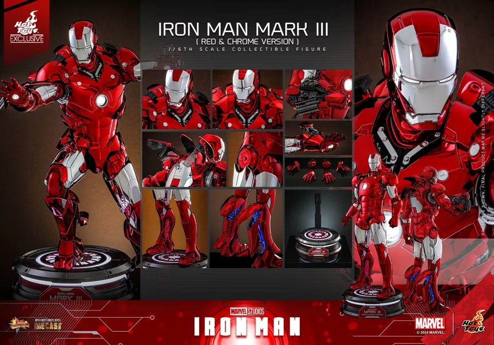 Hot Toys MMS744D64 IRON MAN 1/6 MARK III (RED & CHROME VERSION)