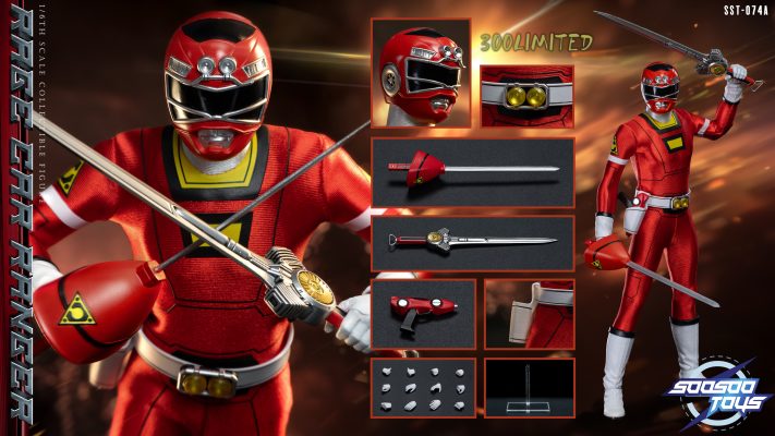 Pre order! Soosootoys SST074A turbo red ranger 1/6 Figure power rangers toy
