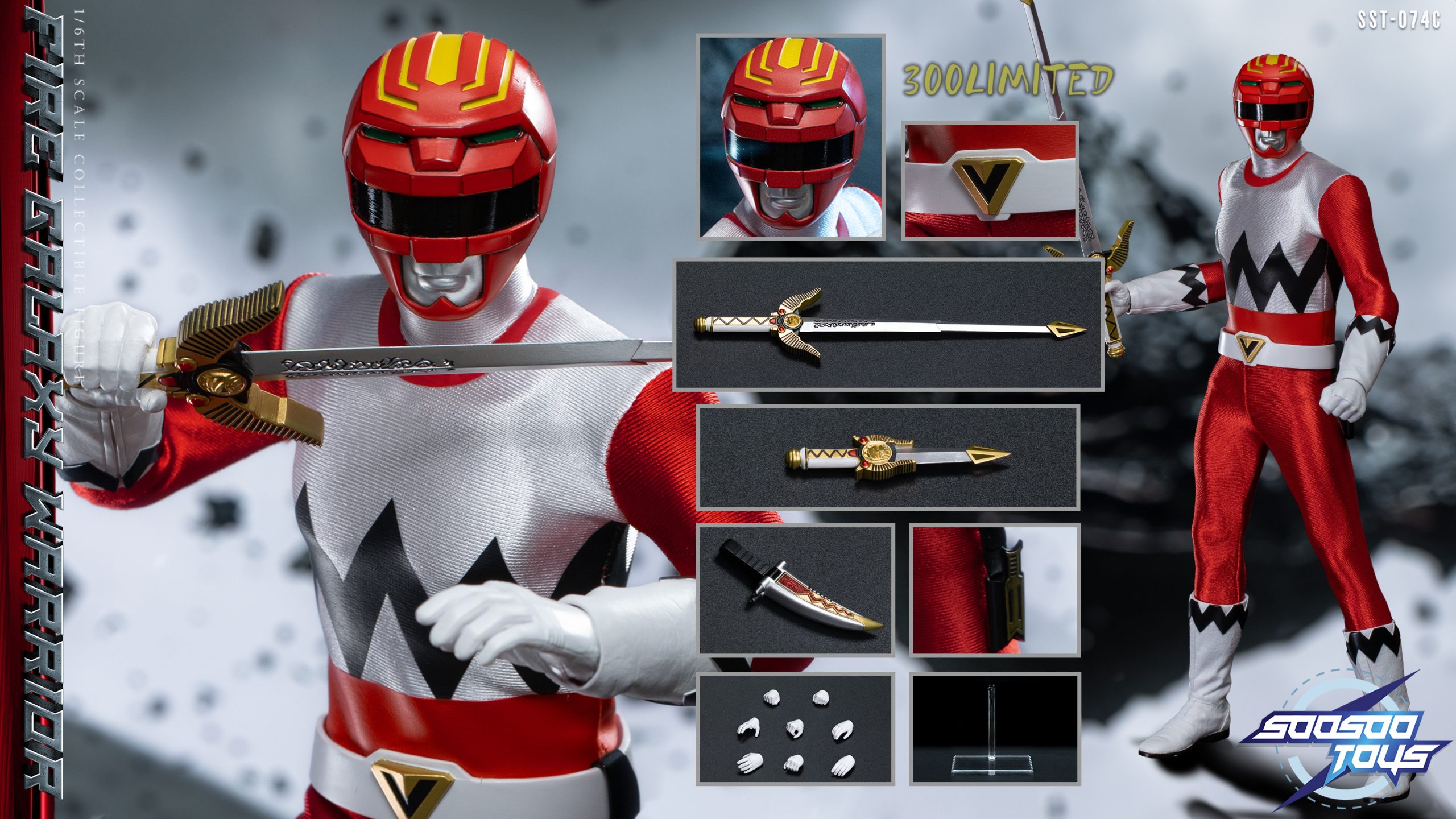 Pre order! Soosootoys SST074C Lost Galaxy red ranger 1/6 power rangers