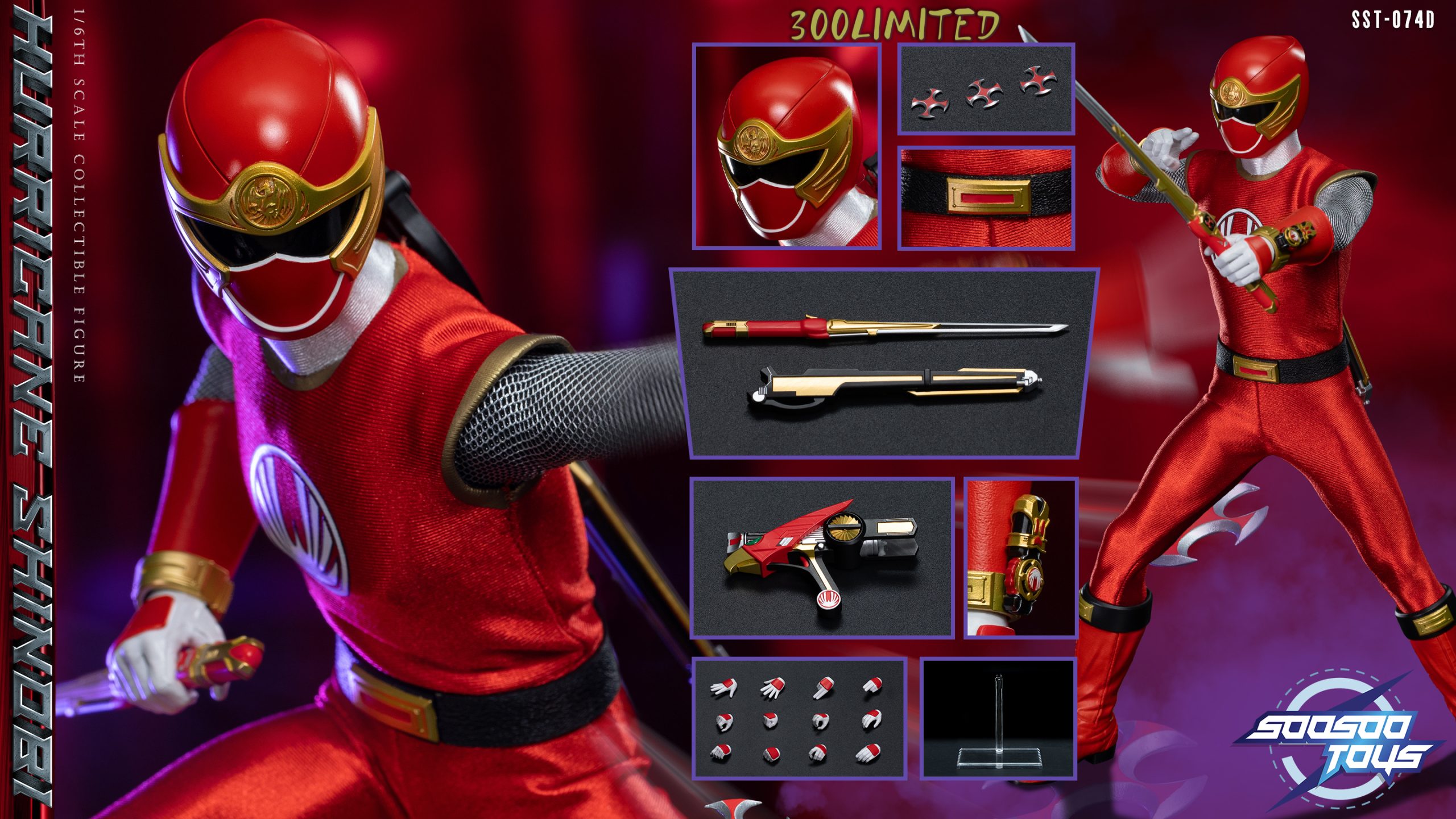 Pre order! Soosootoys SST074D Ninja Storm red ranger 1/6 power rangers toy