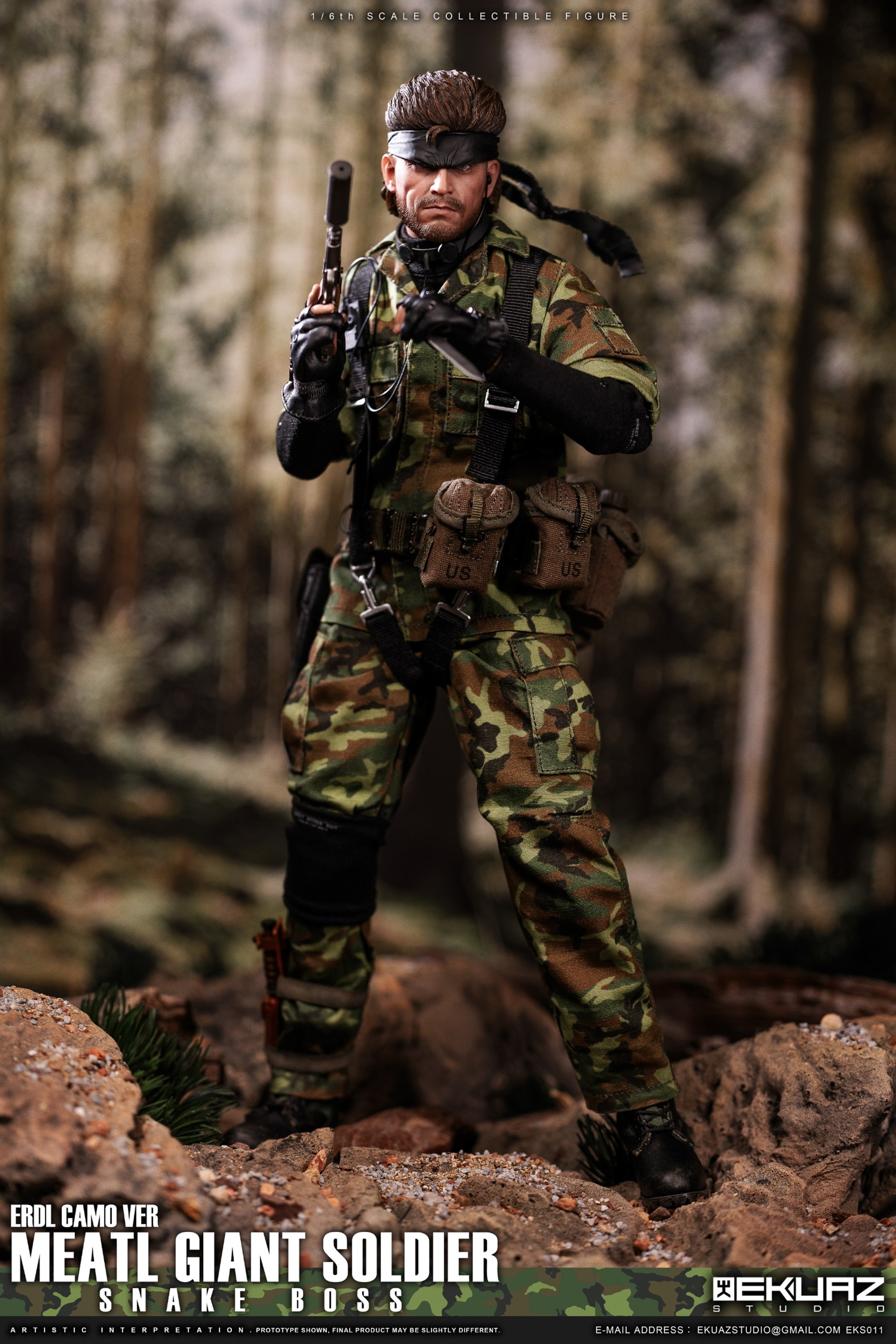 Pre Order! EKUAZ STUDIO (EKS011) 1/6 Metal Giant Soldier Snake Boss Figure (ERDL Version)