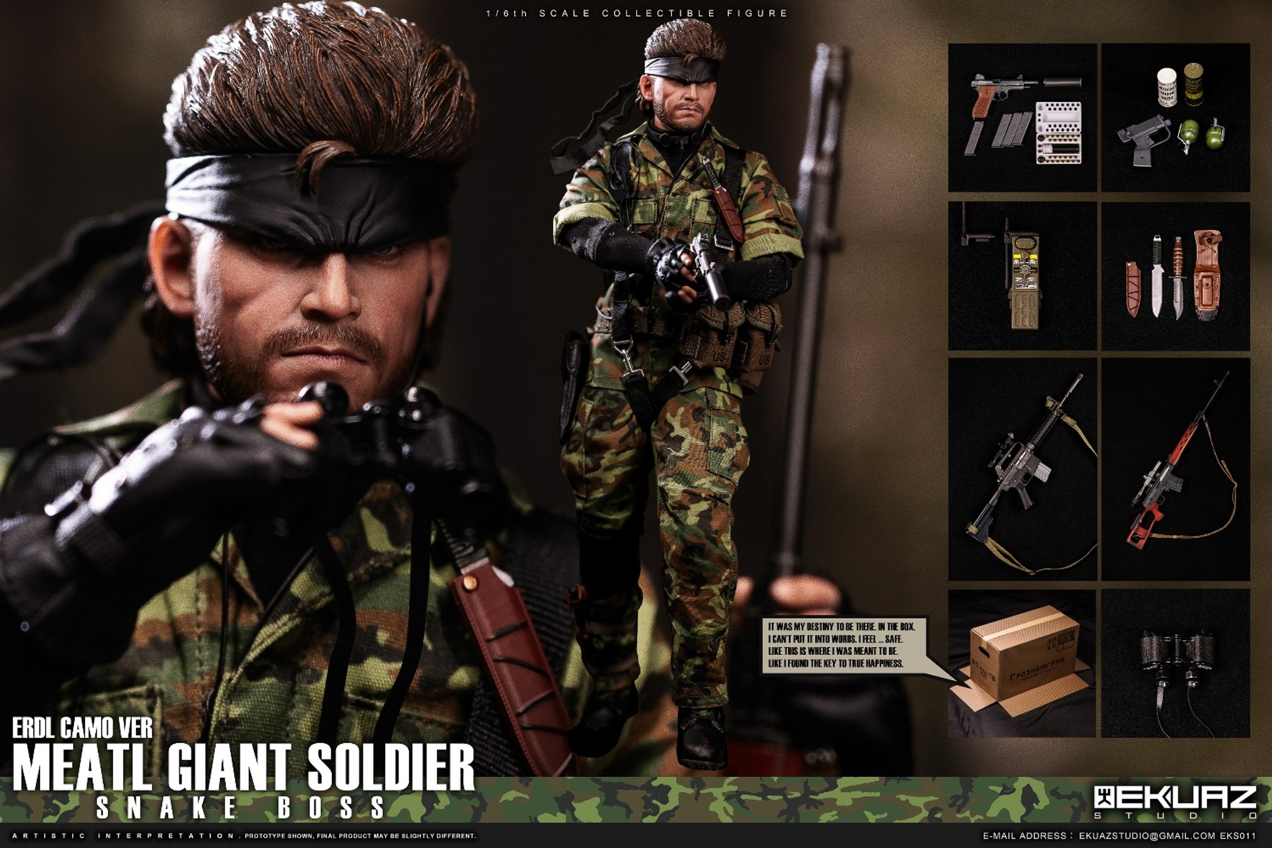 Pre Order! EKUAZ STUDIO (EKS011) 1/6 Metal Giant Soldier Snake Boss Figure (ERDL Version)