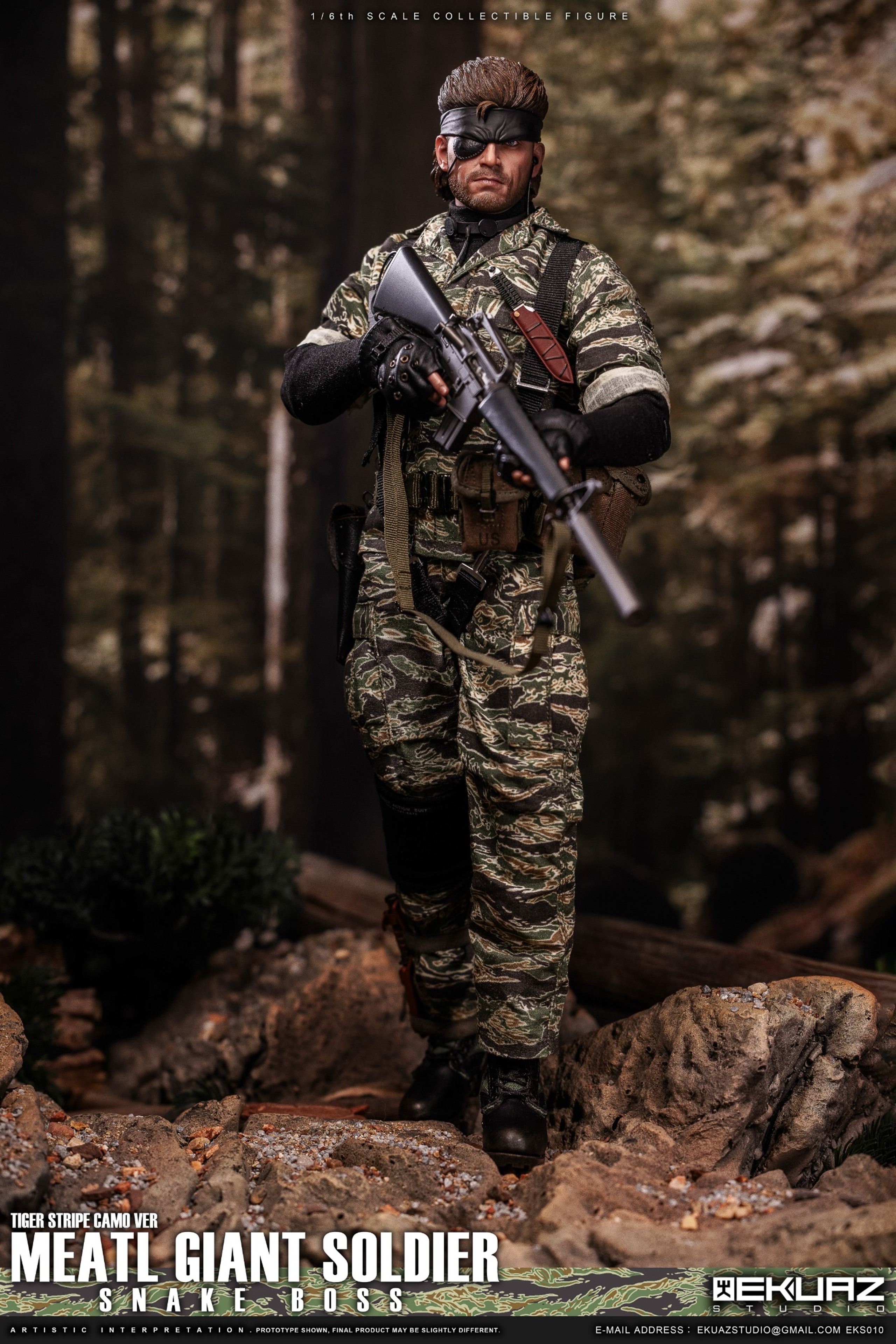 Pre Order! EKUAZ STUDIO (EKS010) 1/6 Metal Giant Soldier Snake Boss Figure (Tiger Stripe Camo Version)