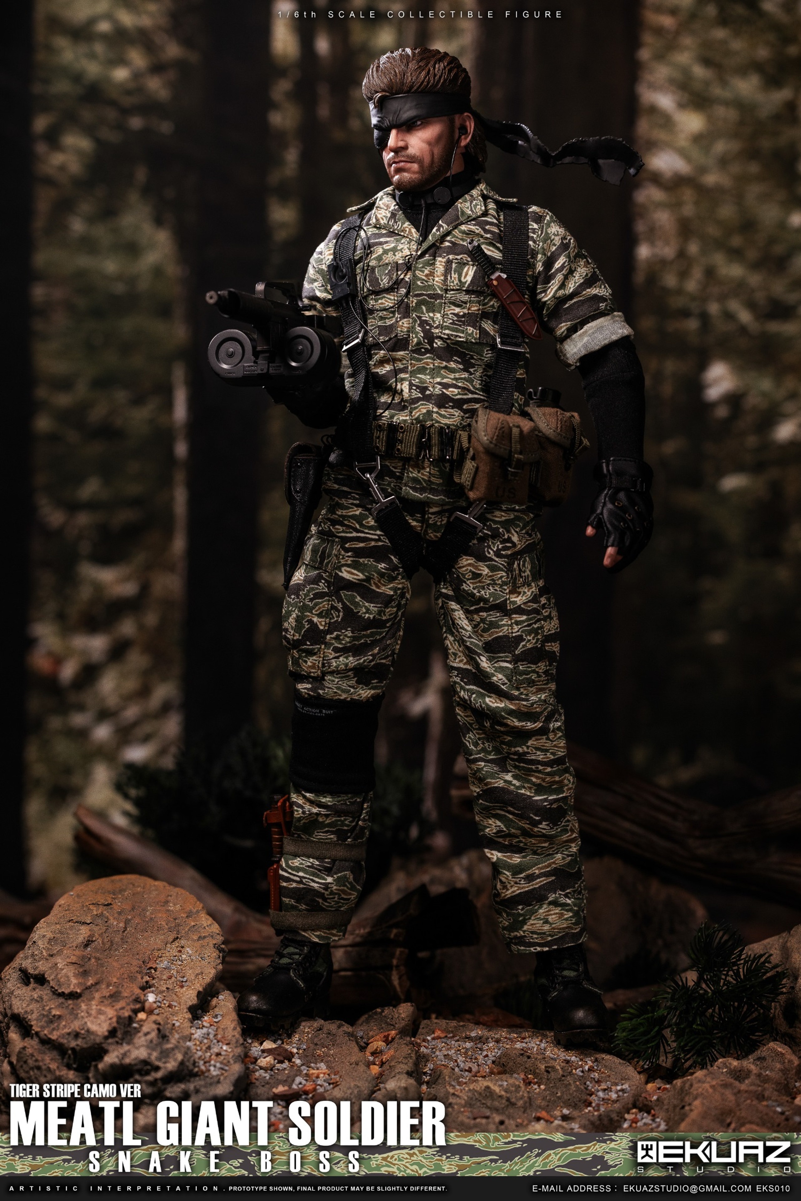 Pre Order! EKUAZ STUDIO (EKS010) 1/6 Metal Giant Soldier Snake Boss Figure (Tiger Stripe Camo Version)