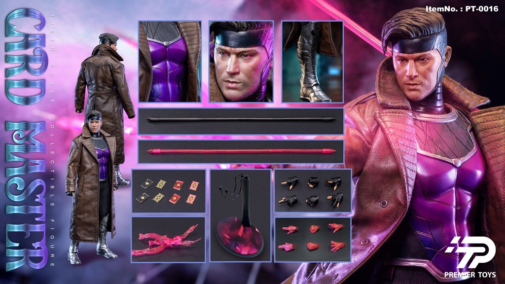 Pre Order! Premier Toys  PT-0016 Gambit Marvel 1/6 Card Master