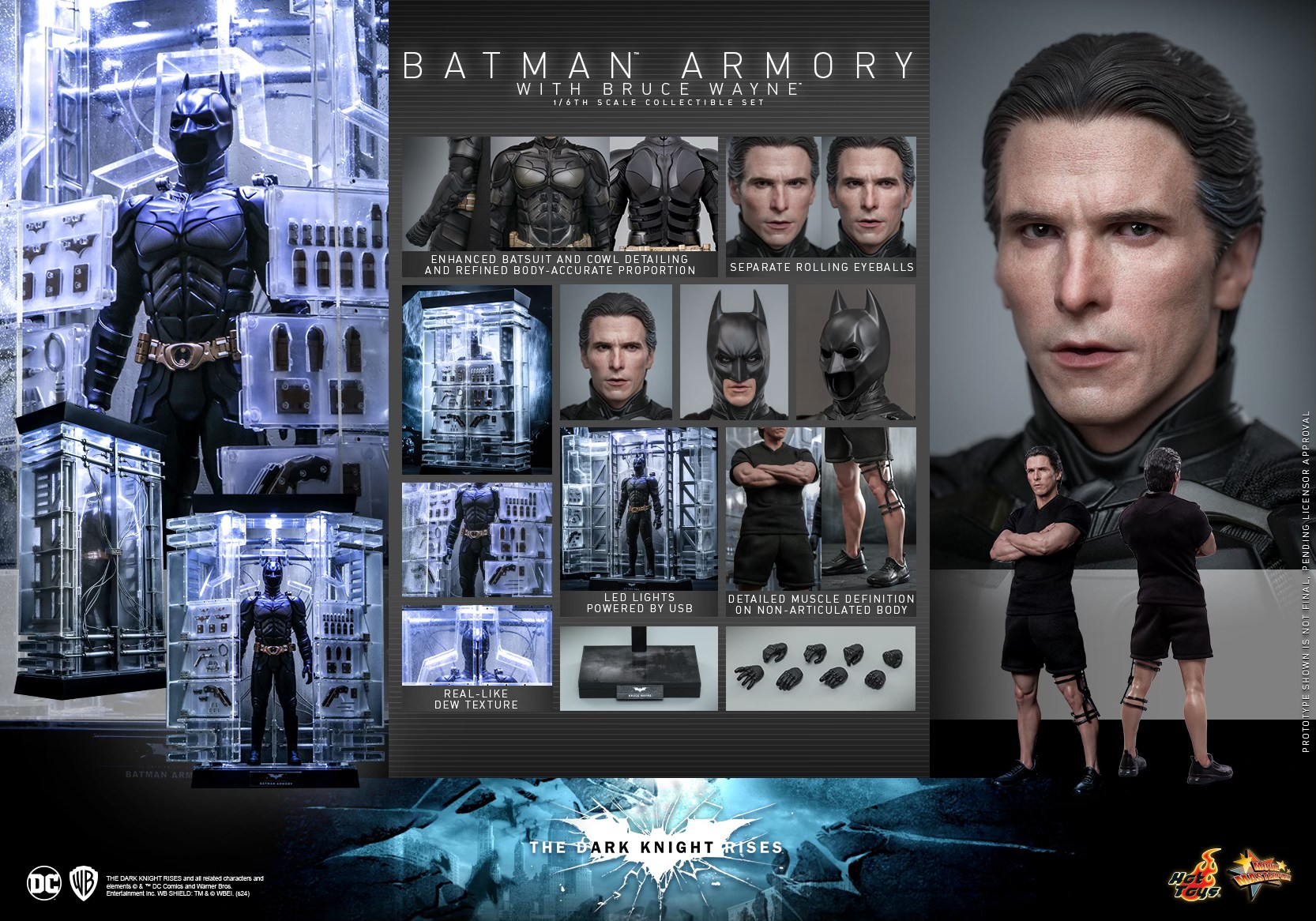 Hot Toys MMS702 Batman Armory With Bruce Wayne 1/6 Dark Knight Figure