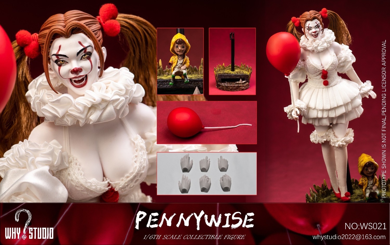 Pre order! WHY STUDIO NO: WS021 Resurrection Female Clown Pennywise1/6 scale action figure