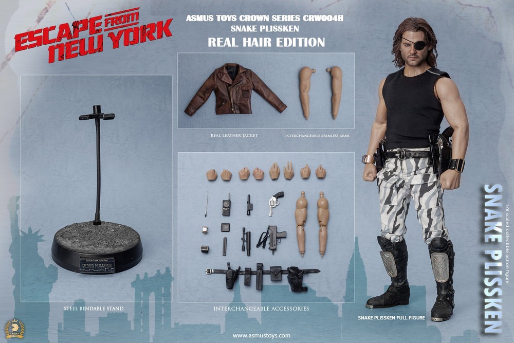 Pre Order! ASMUS TOYS CRW004AH 1/6 SNAKE PLISSKEN (Real Hair) Version Figure