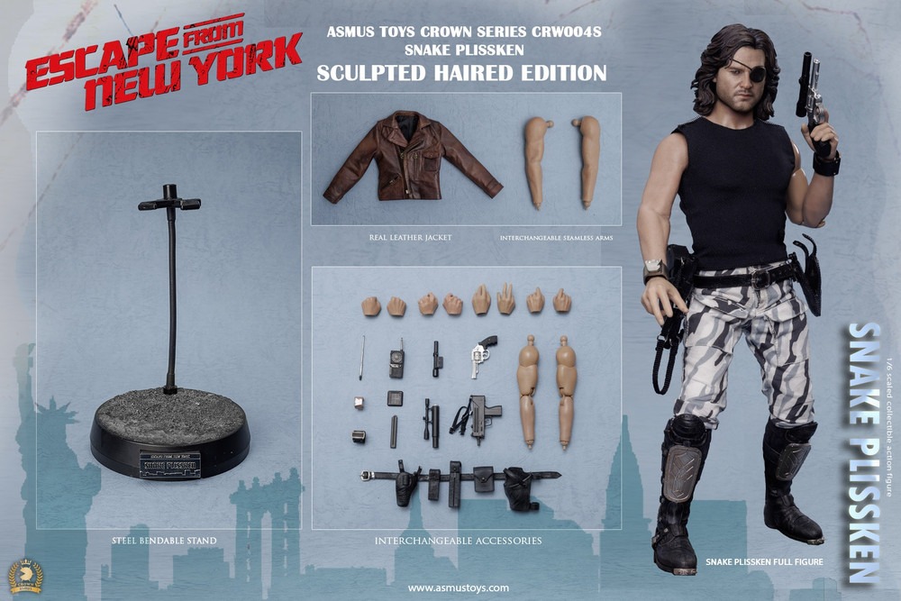 Pre Order! ASMUS TOYS CRW004AS 1/6 SNAKE PLISSKEN Sculpted Hair Version