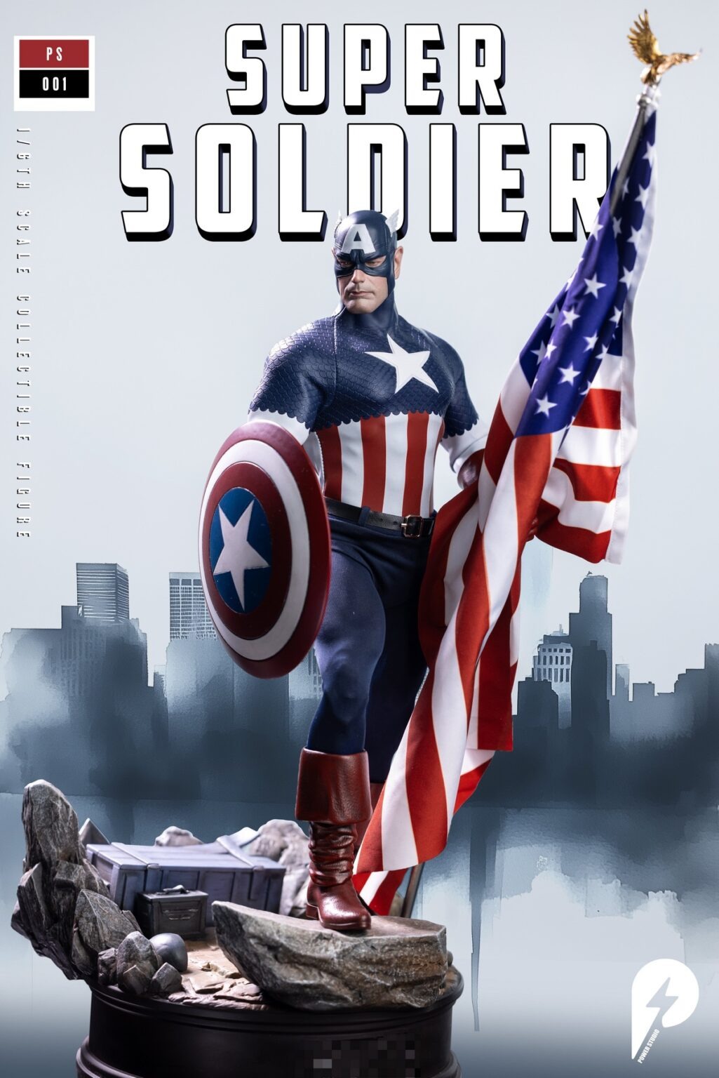 Pre Order! Power Studios PS001 Super Soldier Captain America 1/6 Scale Figure