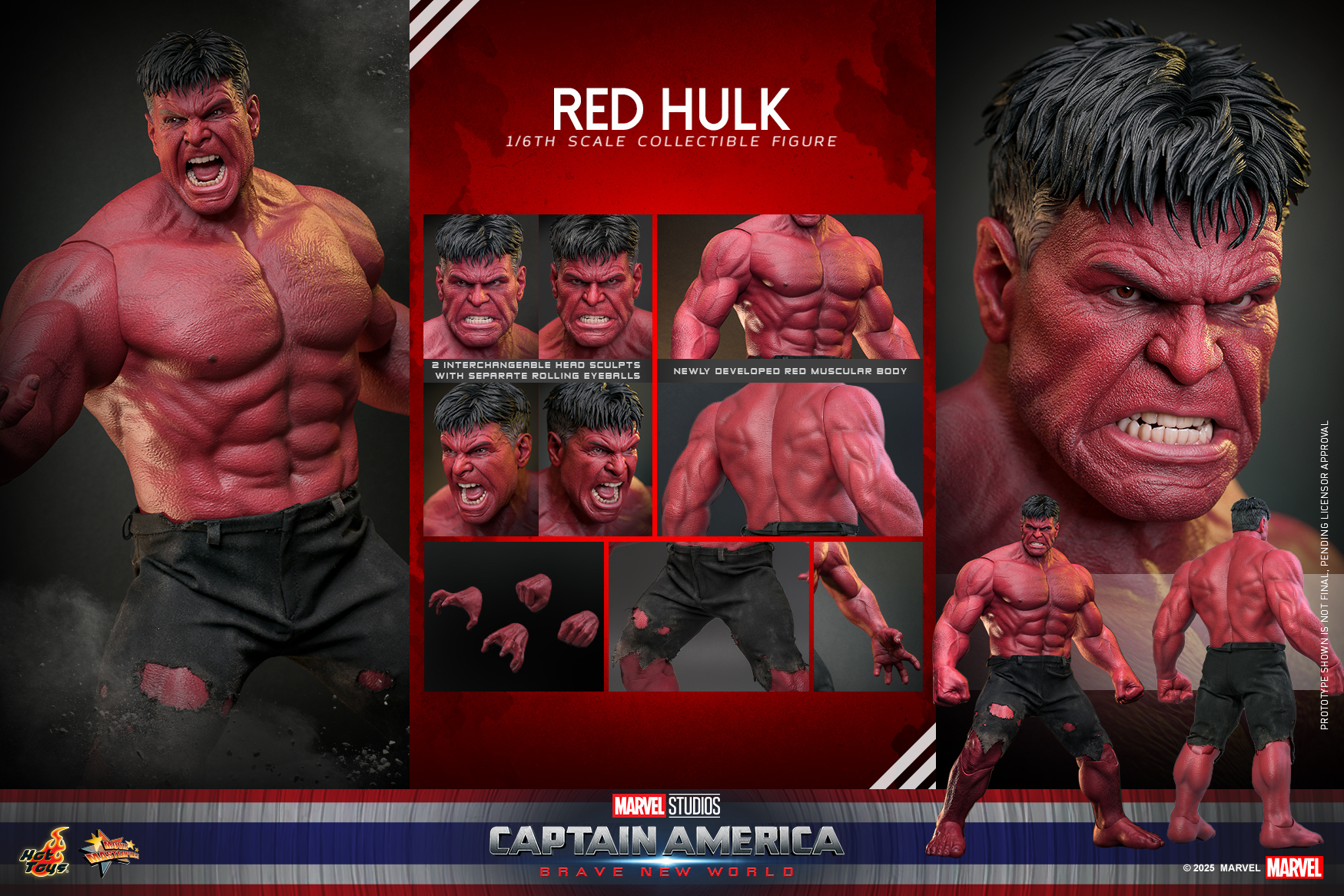 Pre Order! Red Hulk MMS797 Captain America: Brave New World 1/6th scale Collectible Figure