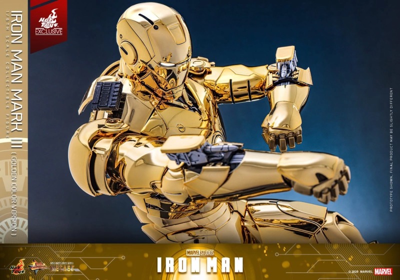 In Stock! Hot Toys MMS764D69 Iron Man Mark III (Golden Chrome Color Version) 1/6 figure