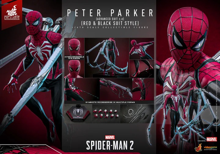 In Stock! Hot Toys VGM66 Spider-Man 2 Peter Parker Advanced Suit 2.0 1/6 Figure 