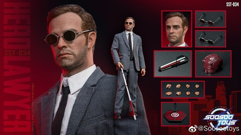In Stock! SOOSOOTOYS SST-034 1/6 Daredevil 2.0 Lawyer Matt Murdock Action Figure