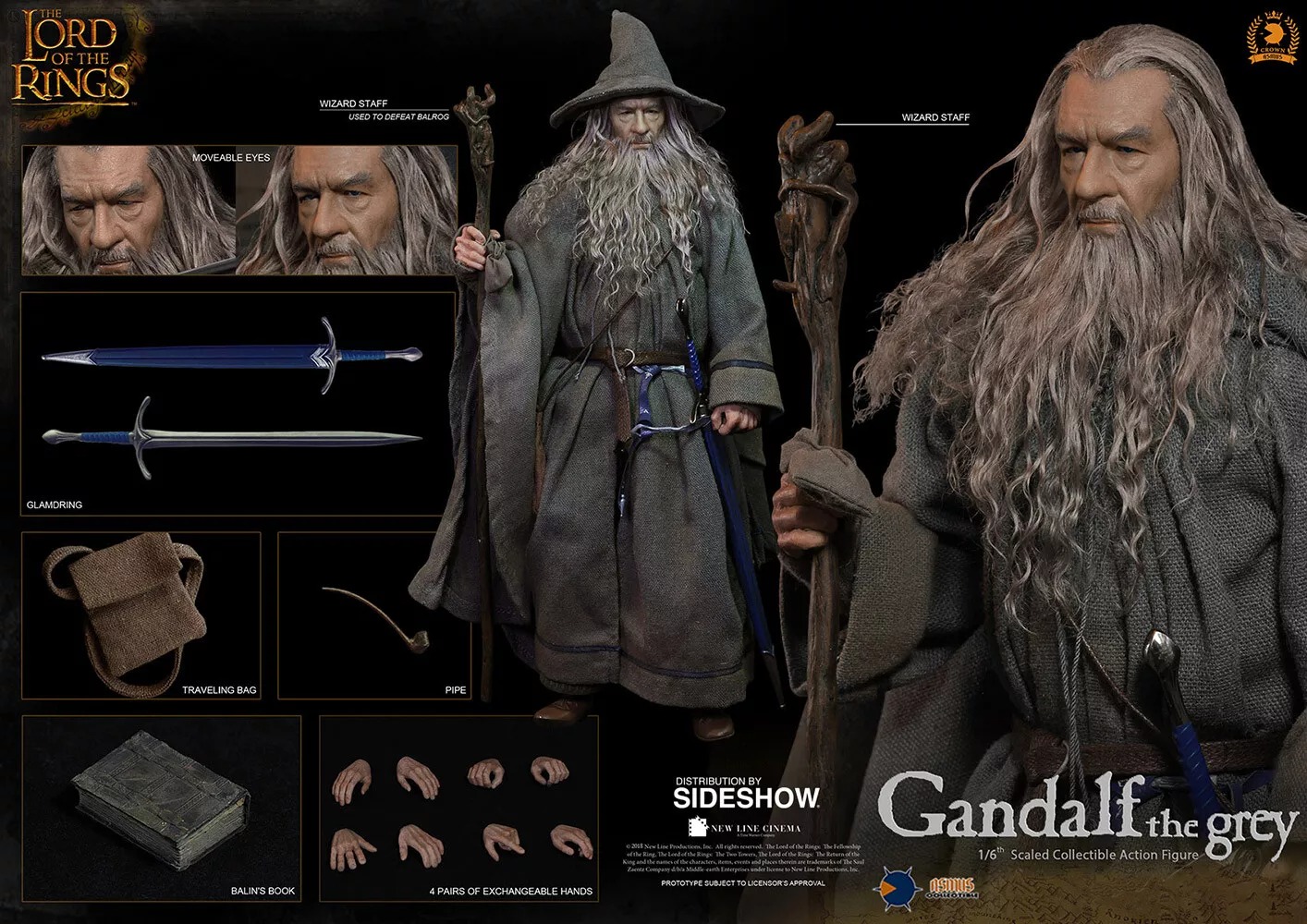In Stock! Asmus Gandalf Lord Of The Rings The Grey 1/6 Scale Figure 
