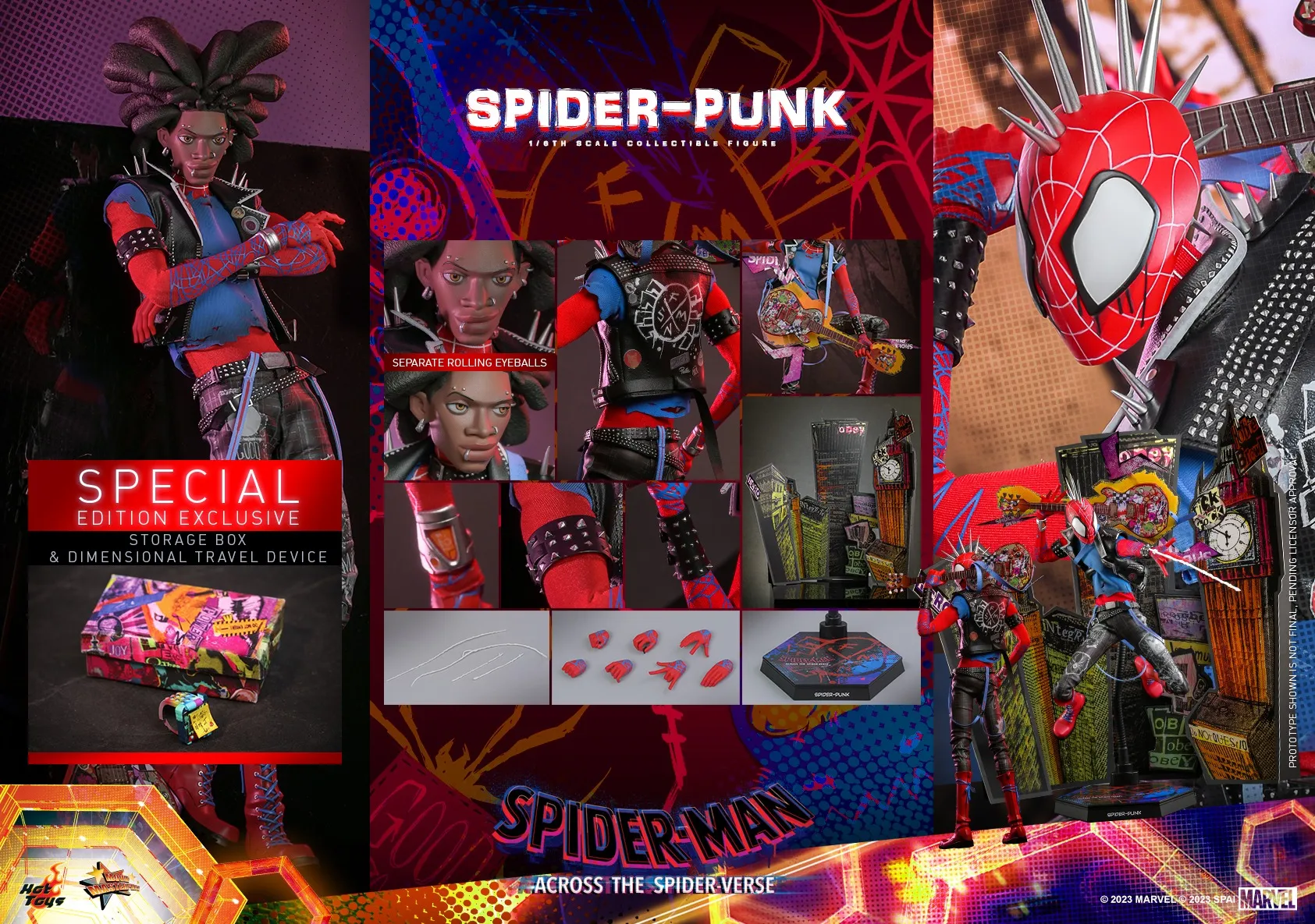In Stock! Hot Toys MMS726B Spiderman Across the Spiderverse Spider Punk 1/6 Scale Collectible Figure Special Edition