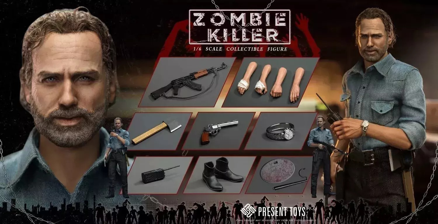 In Stock! PRESENT TOYS PT-sp53 1/6 The Walking Dead Rick Grimes (rooted hair)