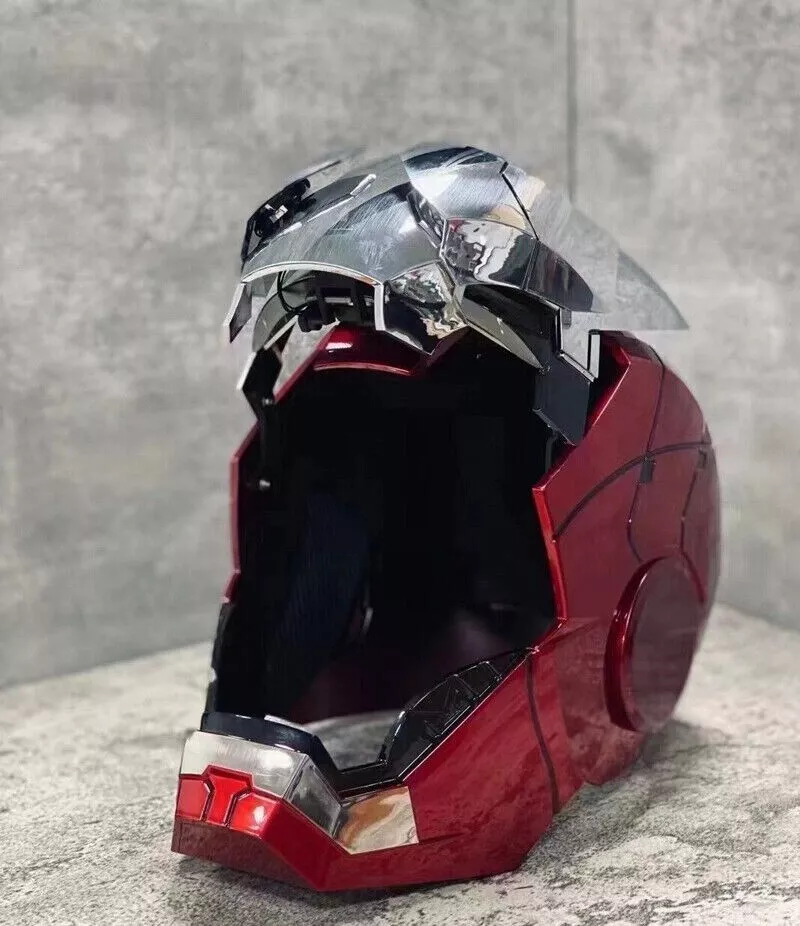 In Stock! Autoking Iron Man Helmet silver MK5 1/1 Voice-controlled Wearable Prop