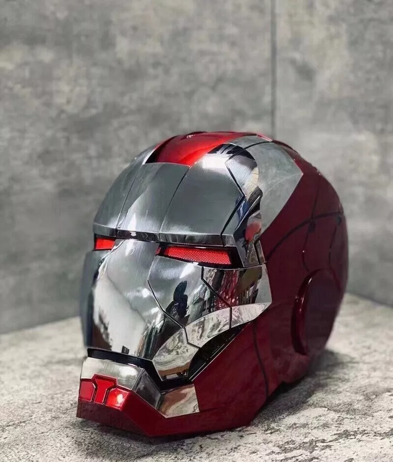 In Stock! Autoking Iron Man Helmet silver MK5 1/1 Voice-controlled Wearable Prop