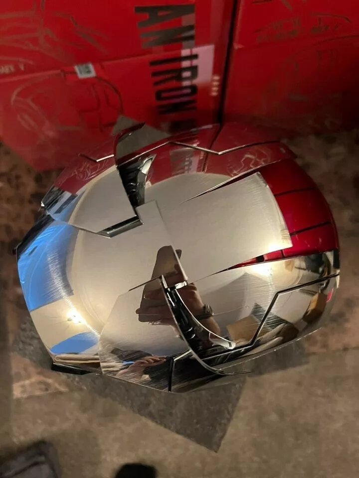 In Stock! Autoking Iron Man Helmet silver MK5 1/1 Voice-controlled Wearable Prop