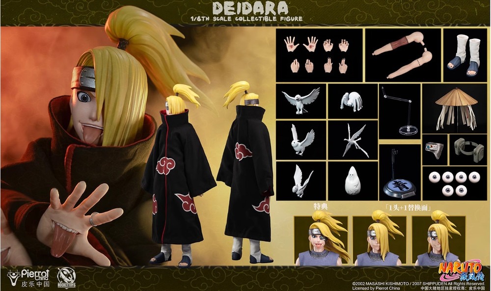 In Stock! Rocket Toys ROC008 Naruto Shippuden Deidara 1/6 Figure