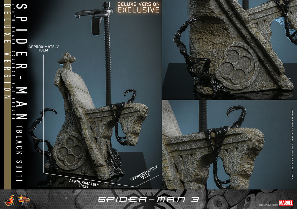 In Stock! Hot Toys Deluxe MMS728 Spider-Man Black Suit 1/6 3 figure