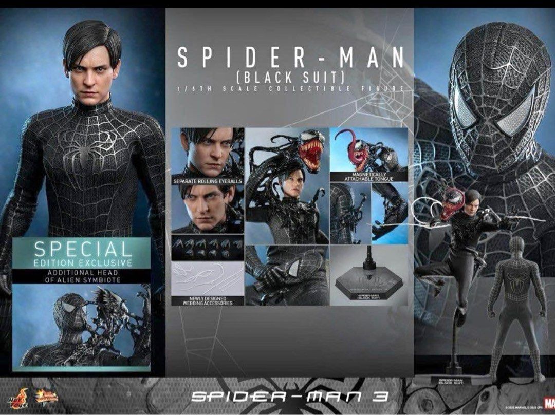 In Stock! Hot Toys MMS727b Spider-Man 3 Black Suit venom Special edition