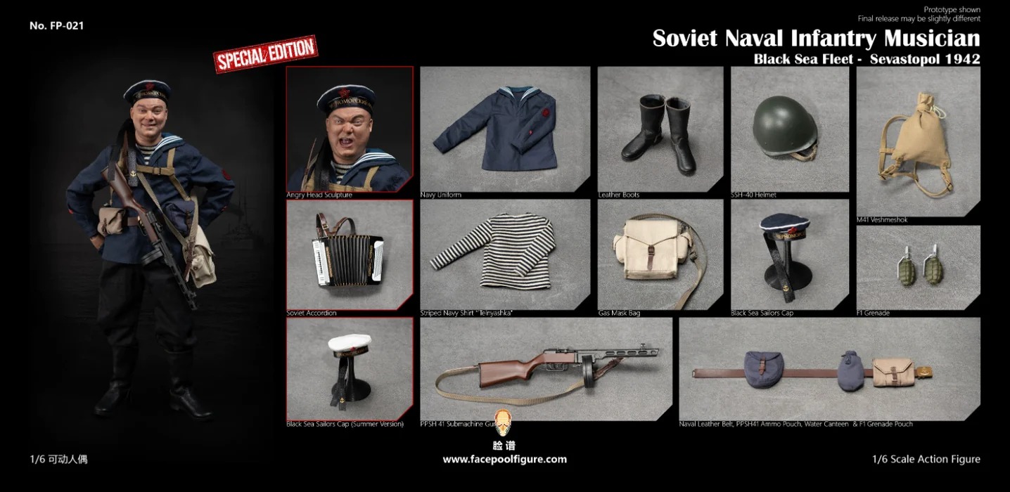 Pre Order! Facepool FP021 1/6 Scale Soviet Naval Infantry Musician – Black Sea Fleet