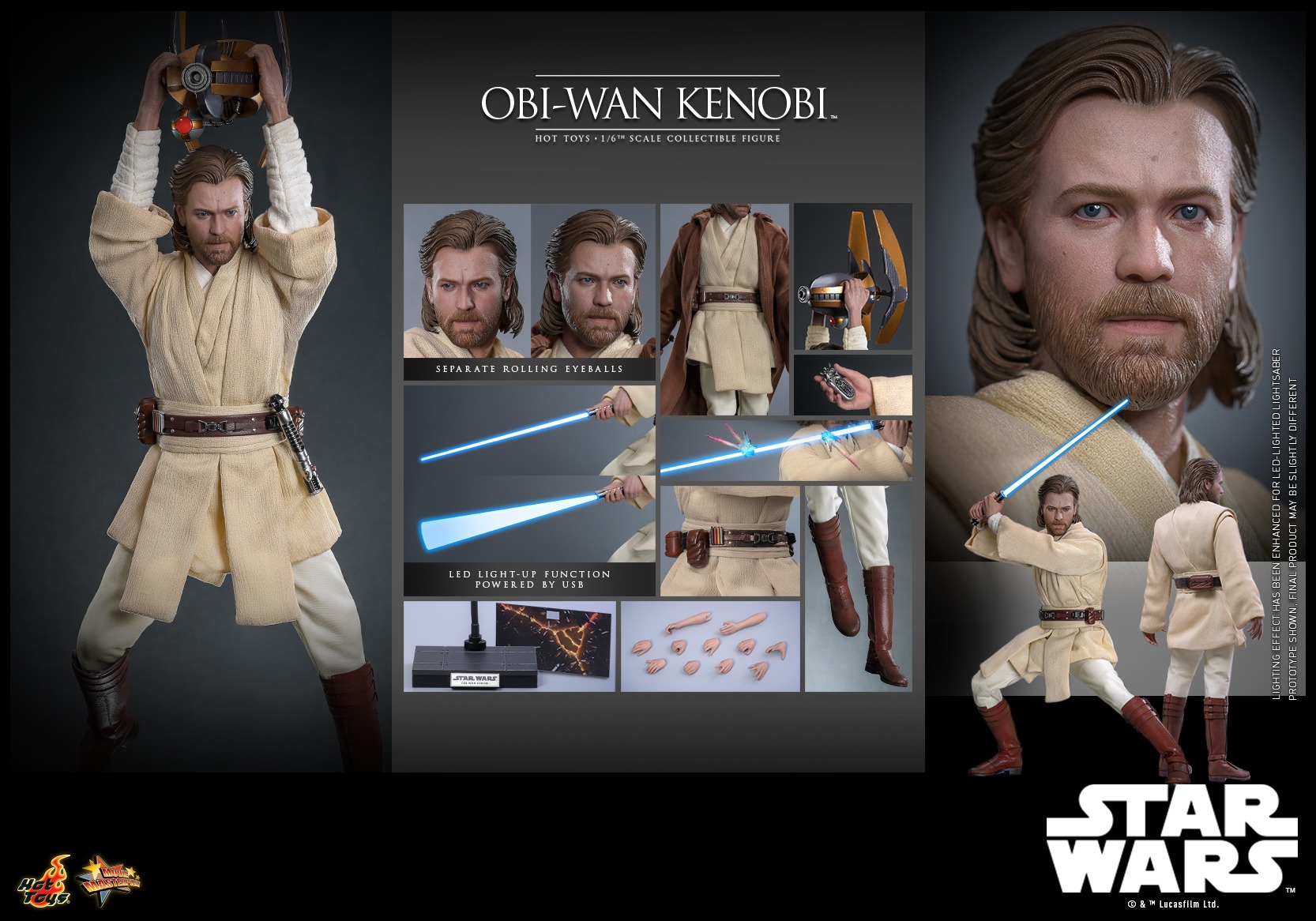 Pre Order! Hot Toys Attack of the Clones Obi-Wan Kenobi (MMS808) 1/6 Scale Figure