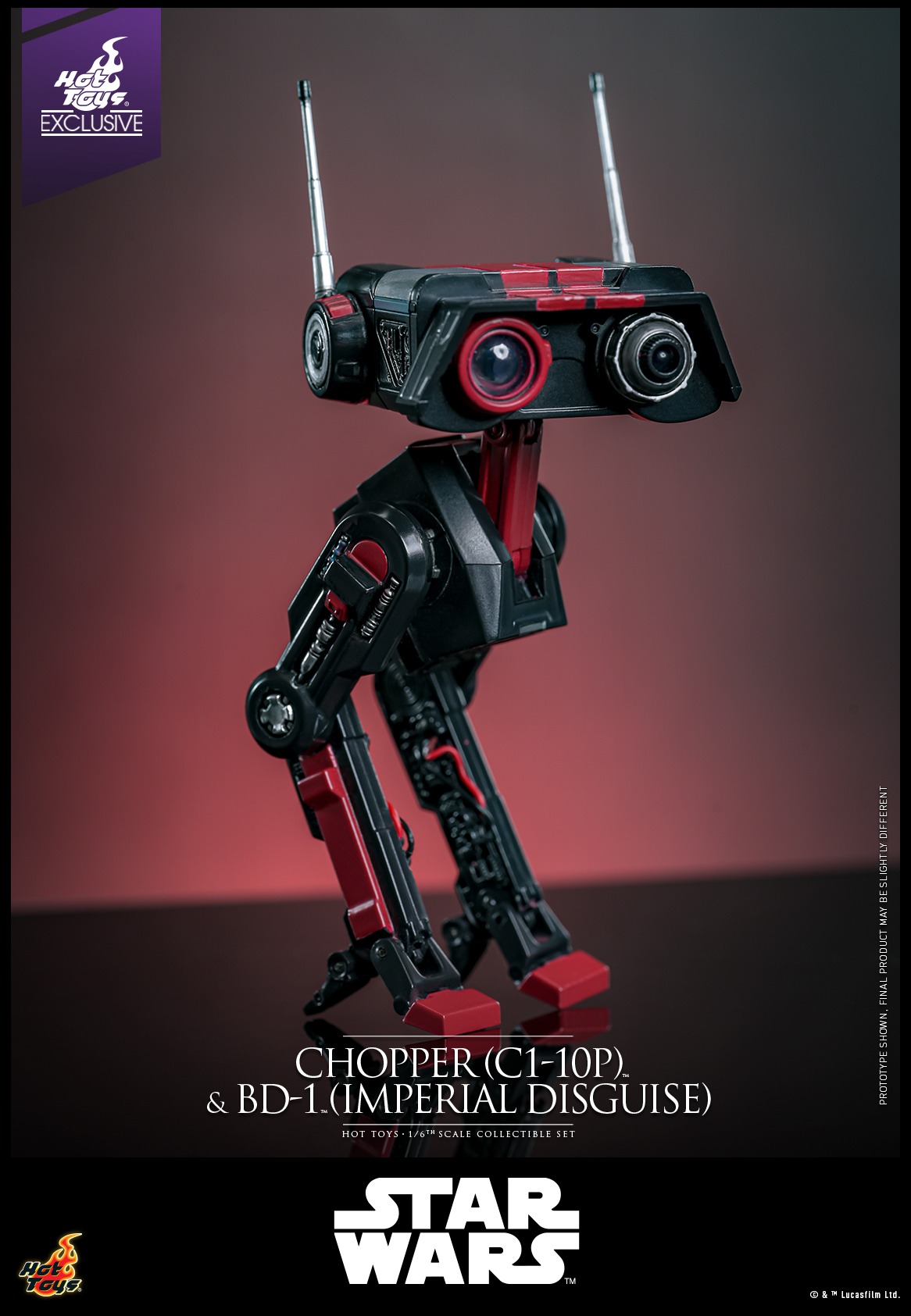 In Stock! Hot Toys Chopper (C1-10P) & BD-1 (Imperial Disguise) (TMS152) 1/6 Scale Figure