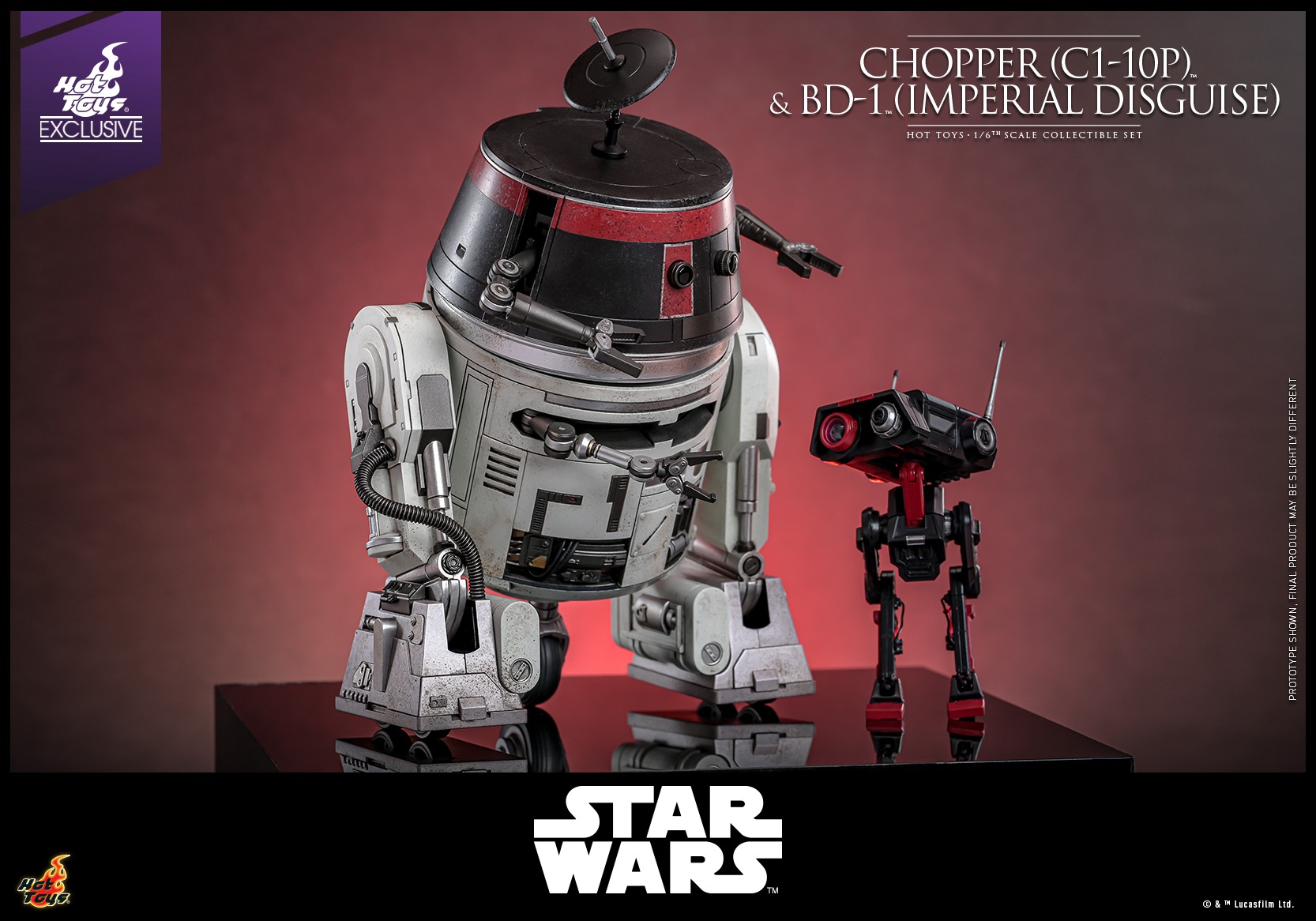 In Stock! Hot Toys Chopper (C1-10P) & BD-1 (Imperial Disguise) (TMS152) 1/6 Scale Figure