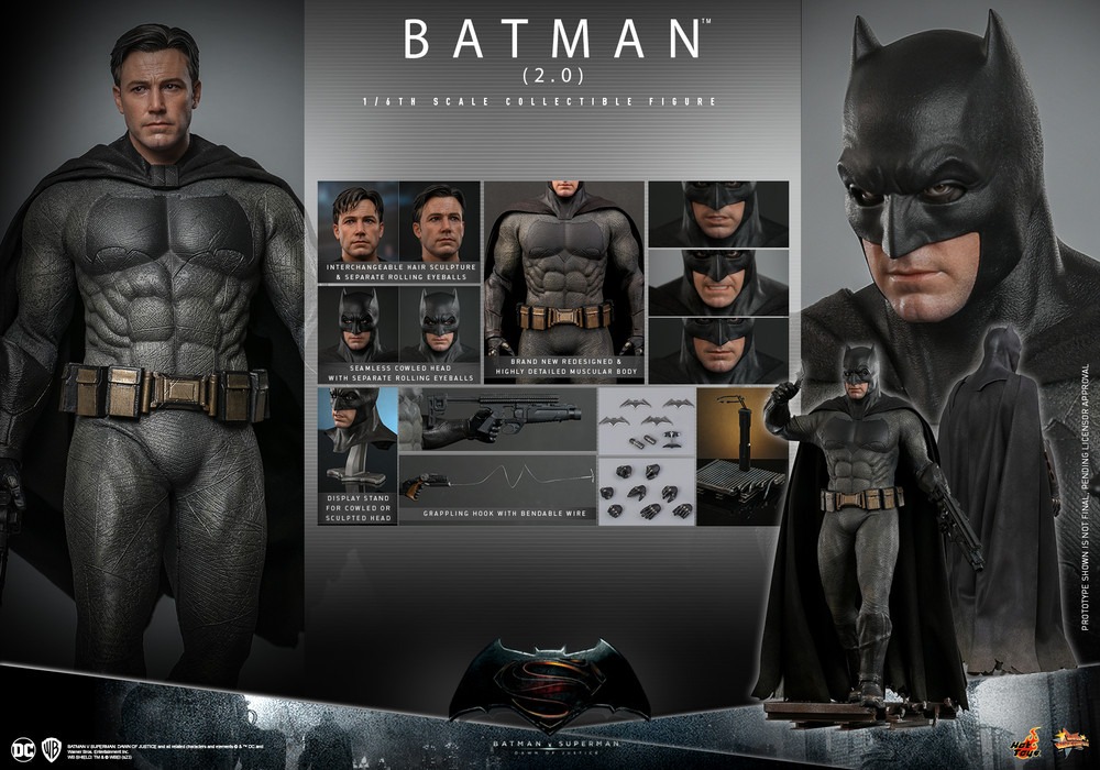 In Stock! Hot Toys MMS731 Batman (2.0) Batman v Superman: Dawn of Justice