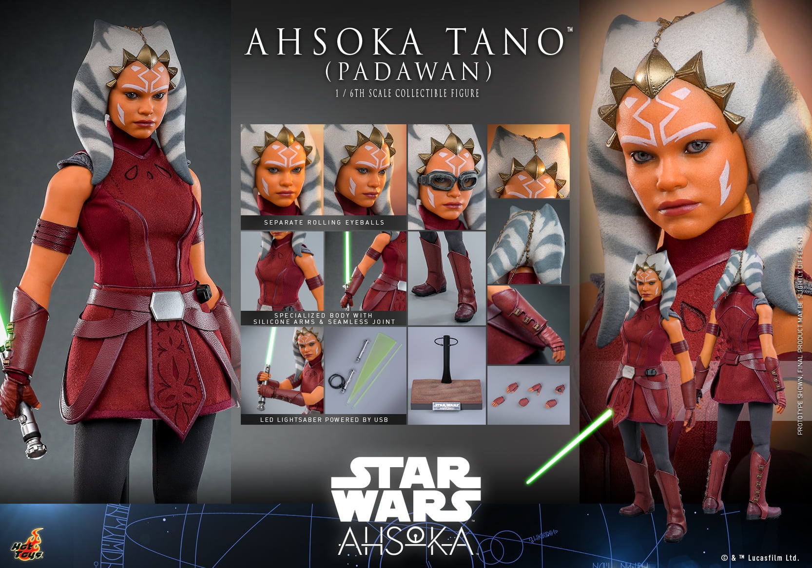 In Stock! Hot Toys TMS123 Ahsoka Tano (Padawan) 1/6 Collectible Figure