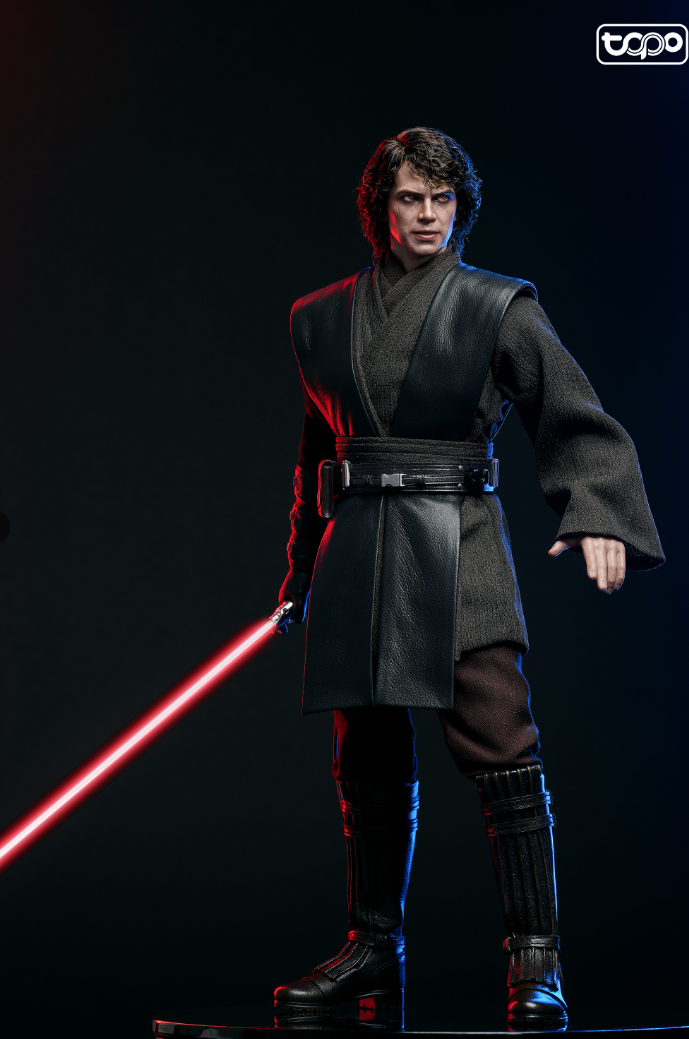 Pre Order! TOPO Studio - Star Wars TP026 Anakin Skywalker Dark Side Version with Moving Eyes & Robe & Genuine Leather Vest