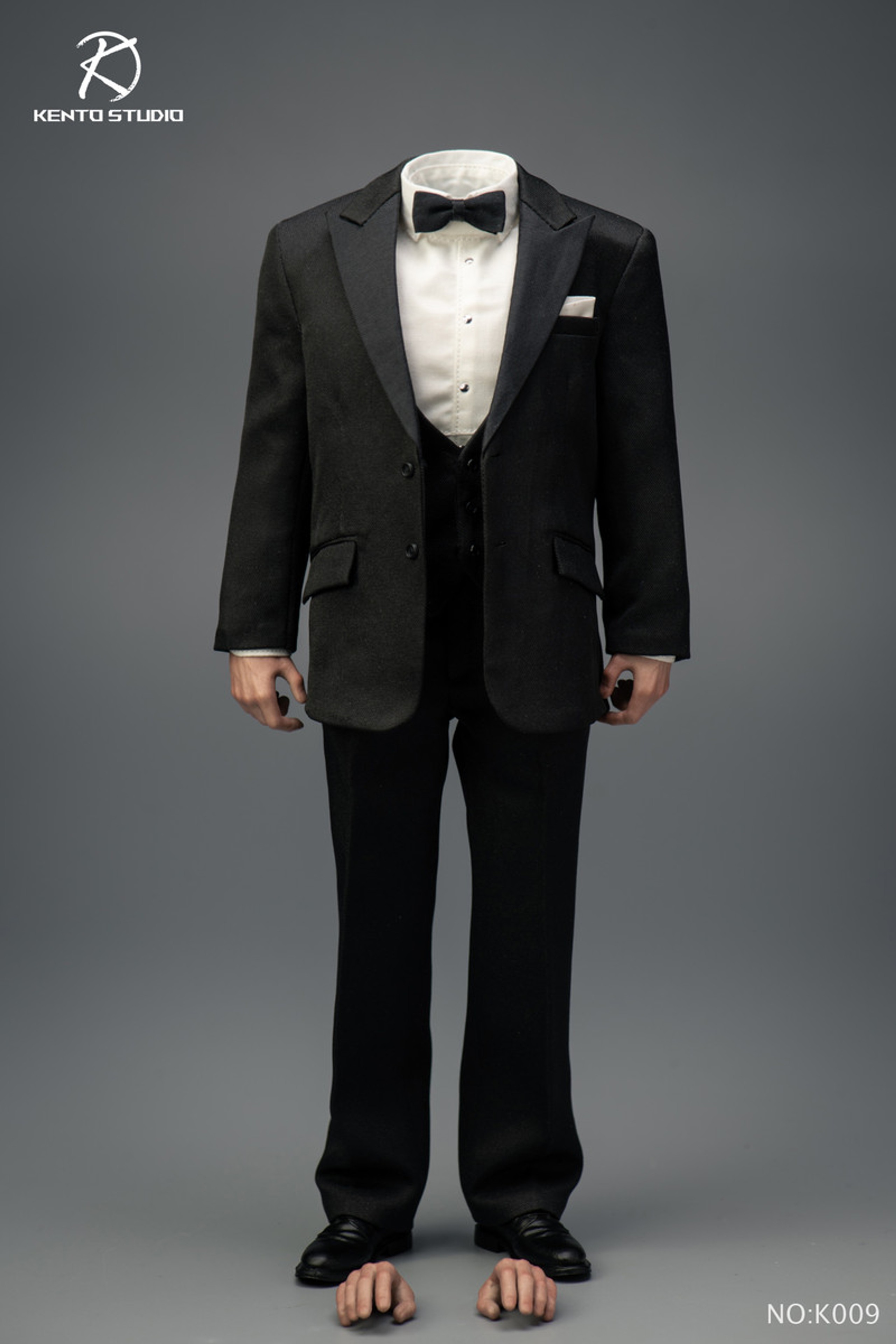In Stock! Kento Studio K009 1/6 Scale Black Banquet Suit Set with Body