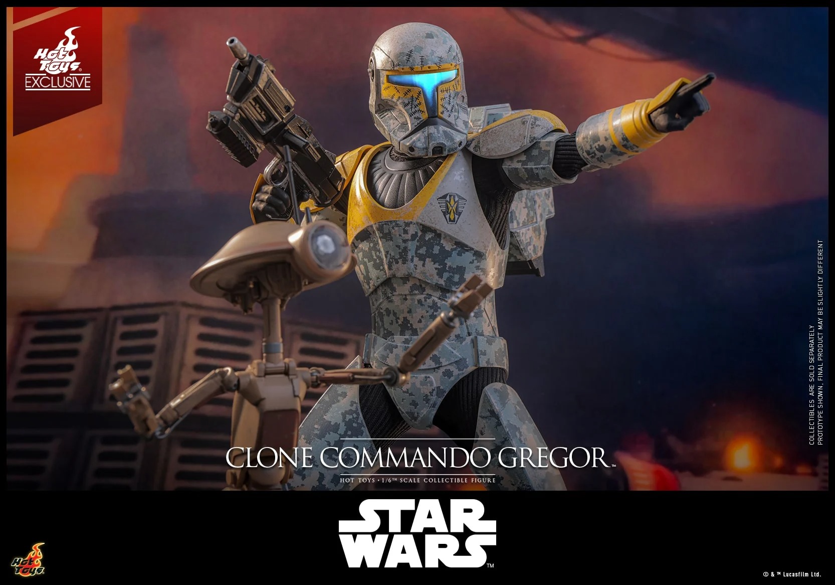 In Stock! Hot Toys TMS155 Clone Commando Gregor Star Wars: The Clone Wars 1/6 Collectible Figure