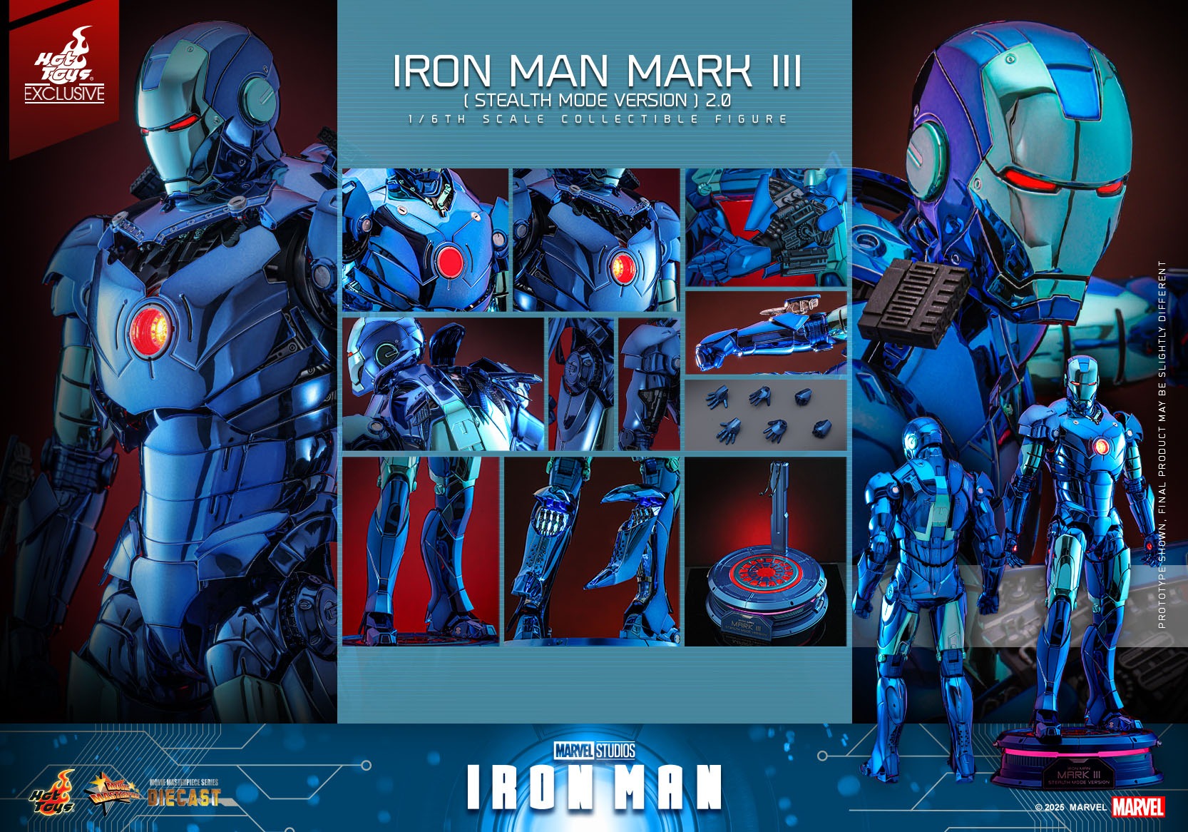 In Stock! Hot Toys MMS814D71 Iron Man Mark III (Stealth Mode Version) Iron Man 1/6th scale 2.0 Figure 