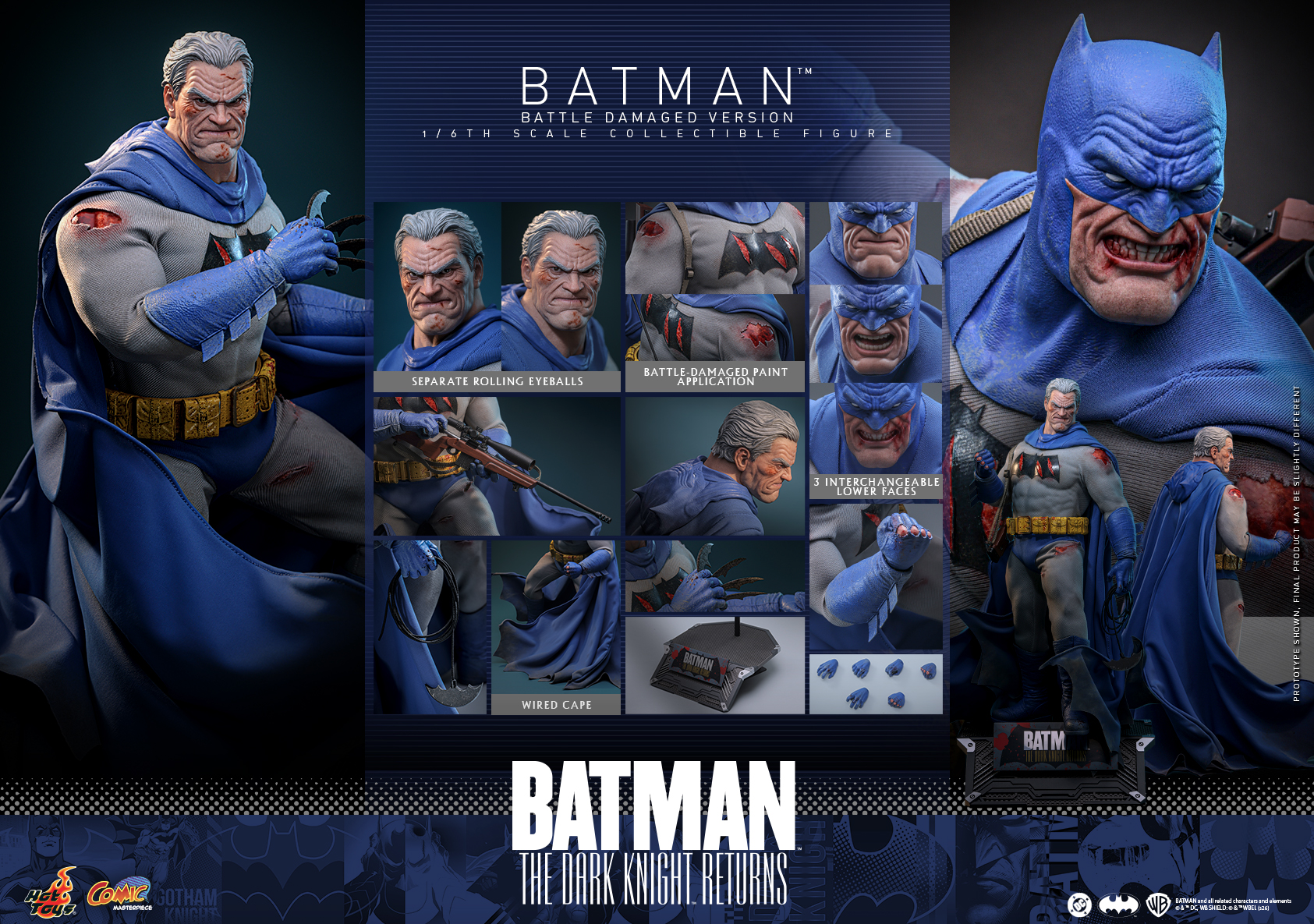 Pre order! Hot Toys Batman: The Dark Knight Returns Batman (Battle Damaged Version) 1/6 scale figure